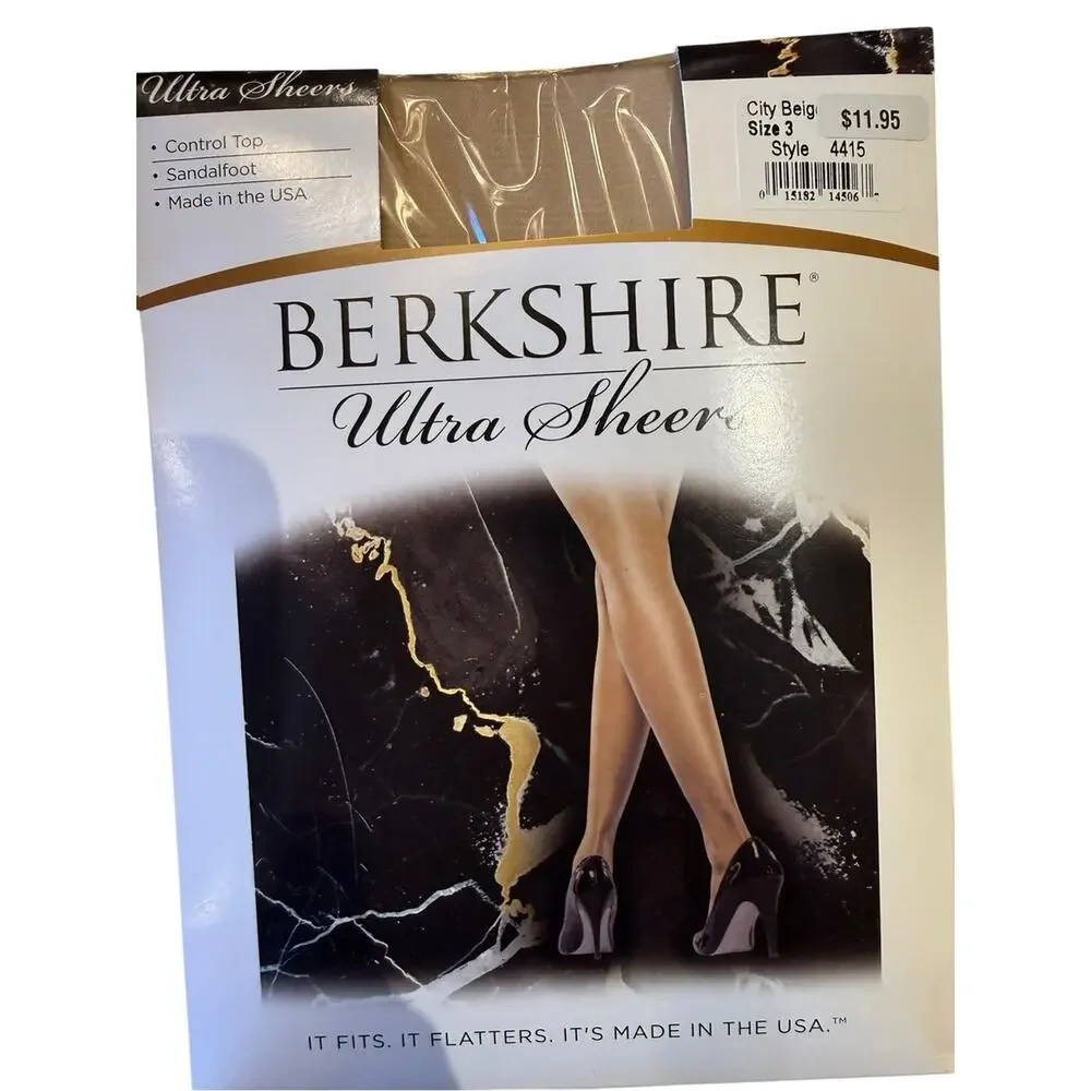 Berkshire Ultra Sheer Pantyhose in City Beige Womens Size 3 (2 pair)